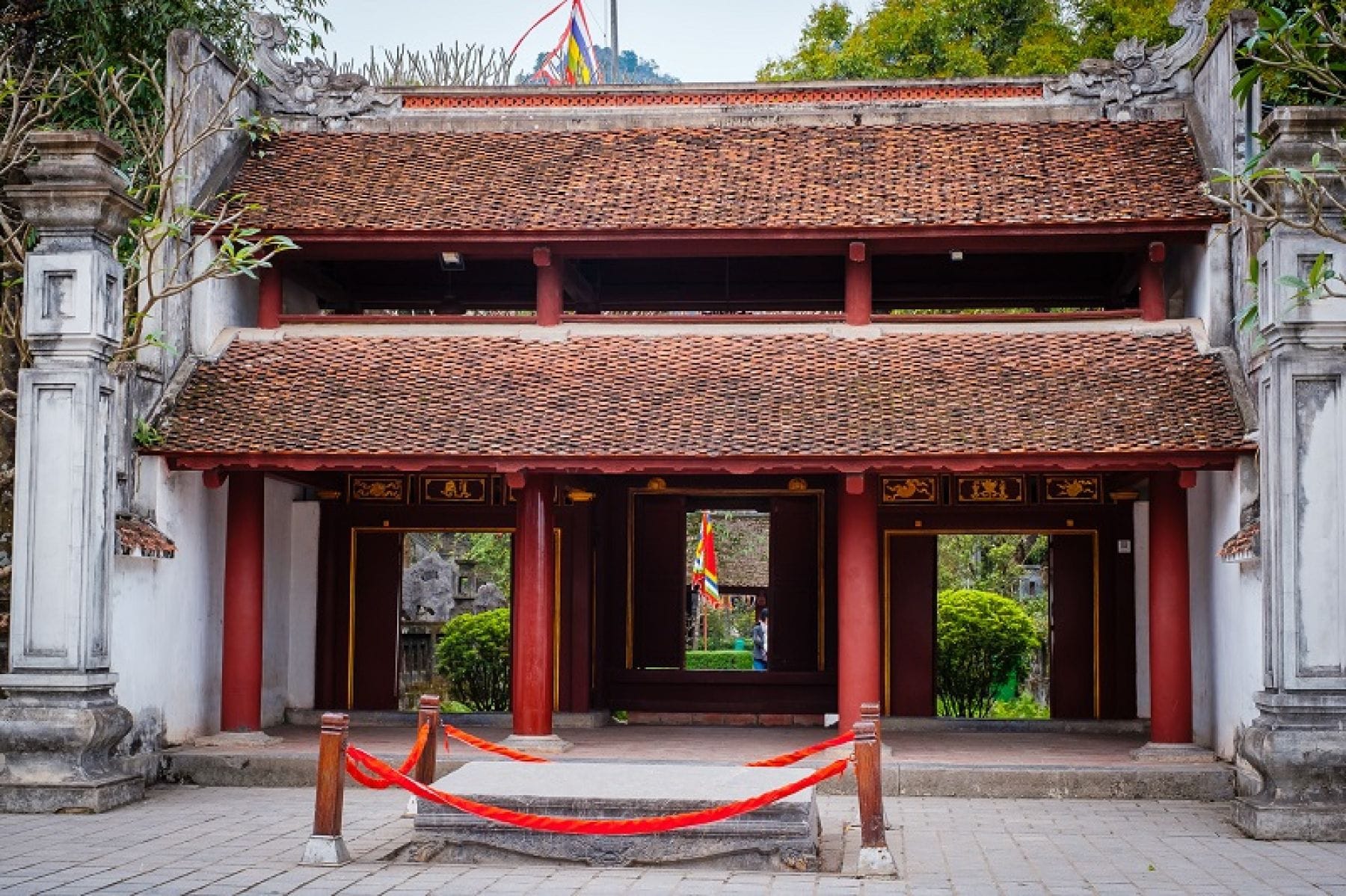 The serene and ancient architecture of the Temple of King Lê Đại Hành, located near the center of Hoa Lư Ancient Capital.