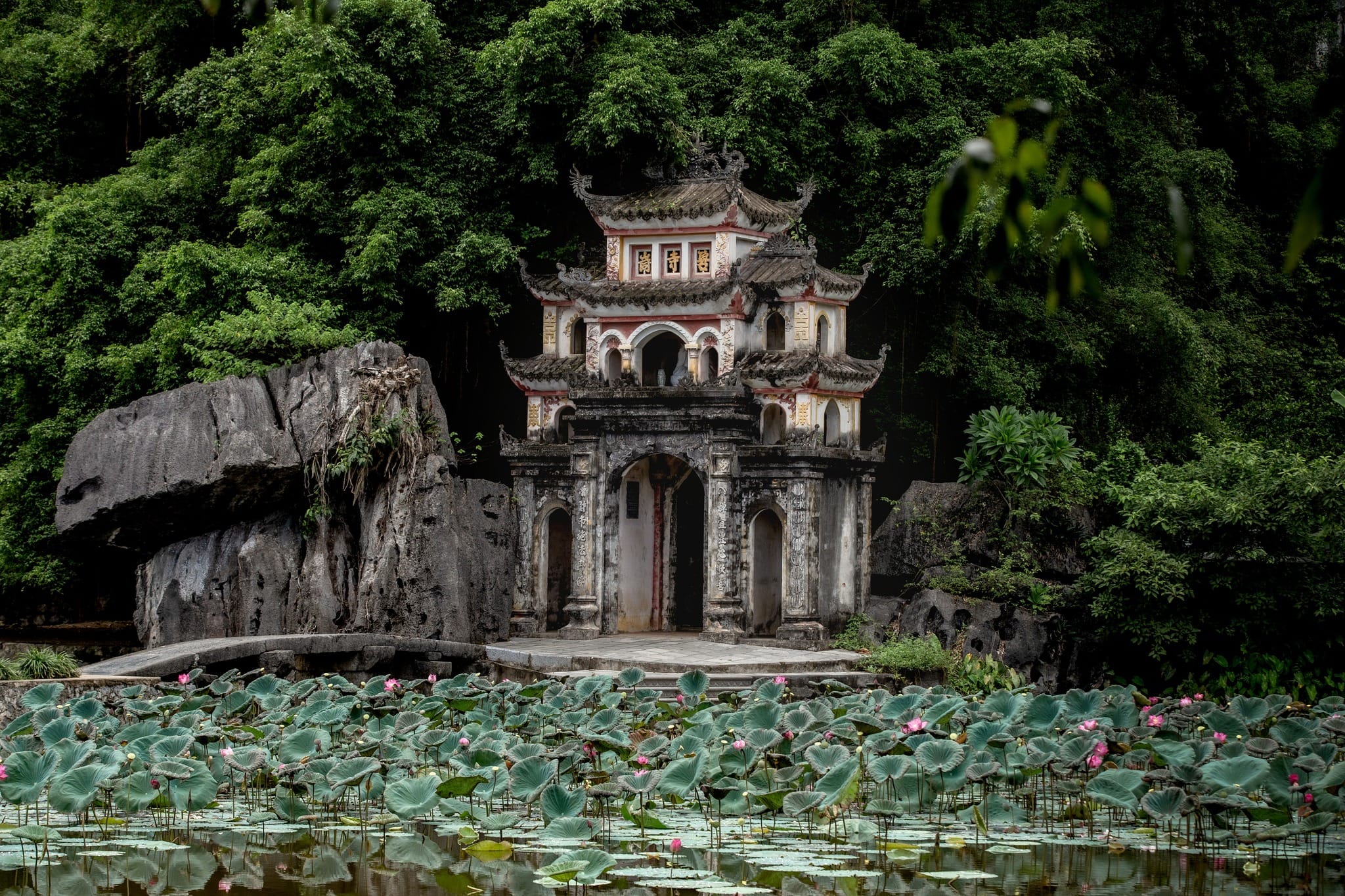The charming Bich Dong Pagoda, offering a scenic climb and panoramic views of the valley.