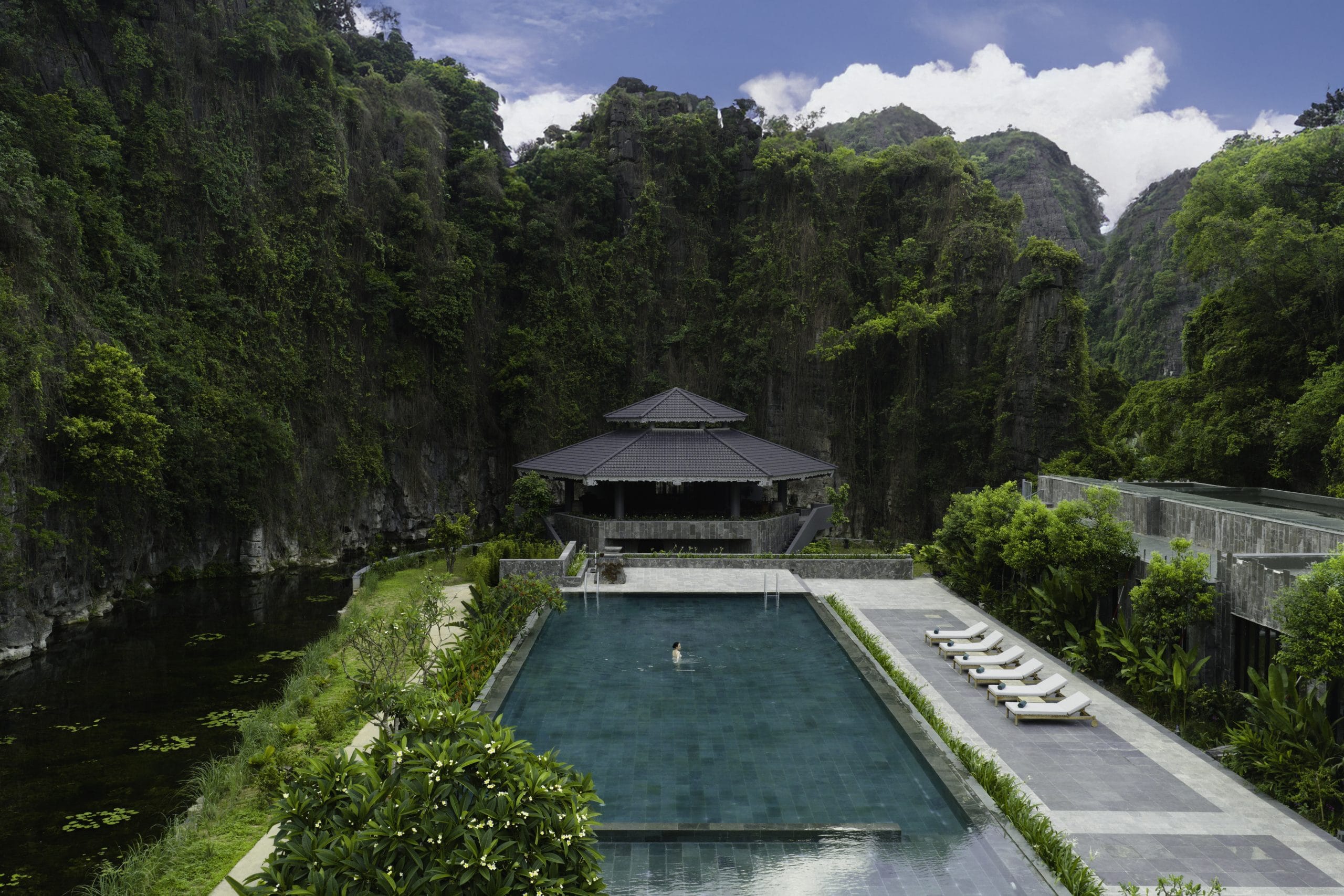 Is a Ninh Binh from Hanoi Tour Worth It? Here’s What You Should Know The soul-soothing infinity pool at Jiva Hoa Lu Retreat, overlooking the majestic limestone mountains of Ninh Binh.