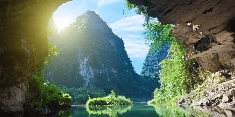 The naturally formed stalagmite inside Buddha Cave (Hang Bụt), resembling a meditating Buddha.