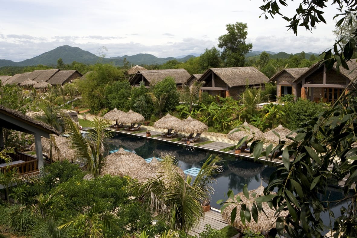 Travelers enjoying a full-body deep tissue massage after an active day of highland trekking