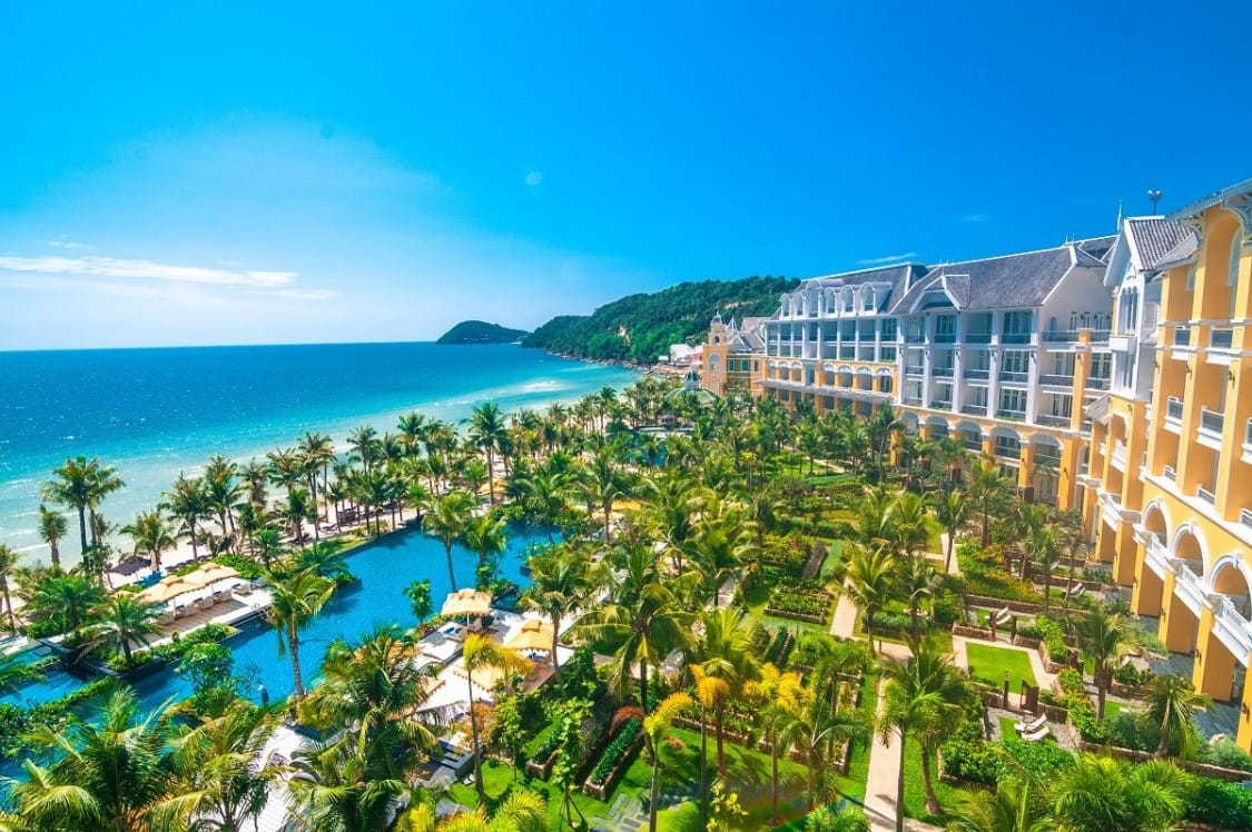 Embracing a peaceful island lifestyle at a tropical beachside vietnam meditation resort.