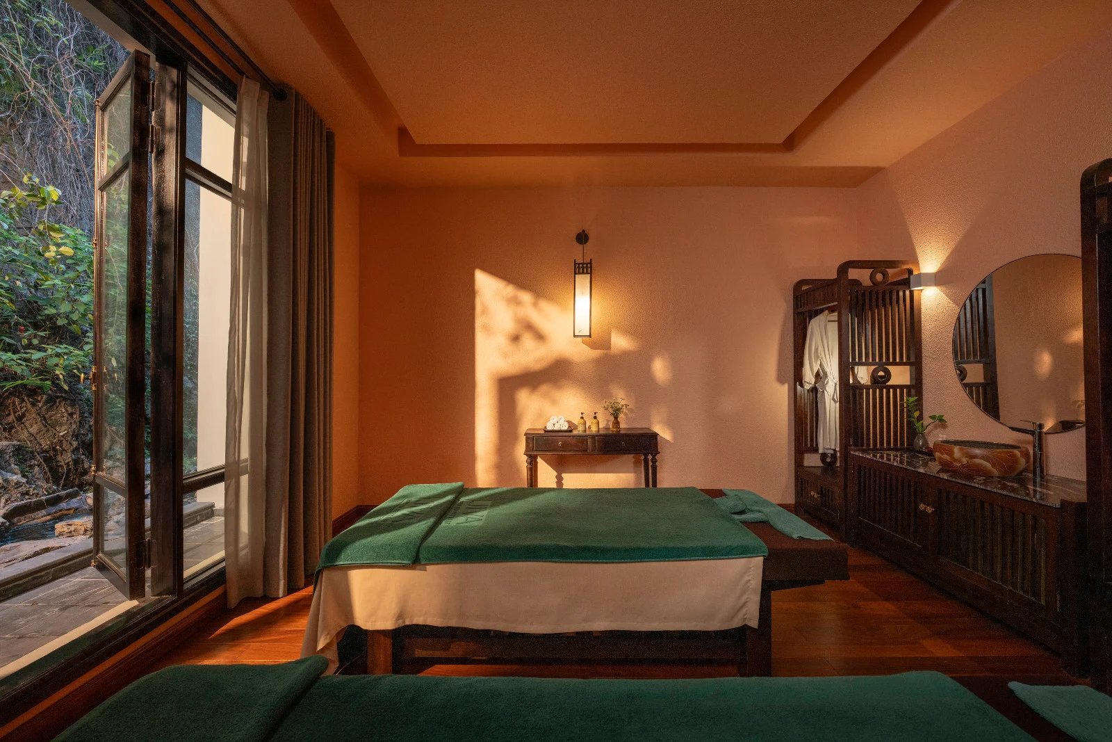 Recharging with traditional herbal treatments on a scenic northern vietnam travel circuit.