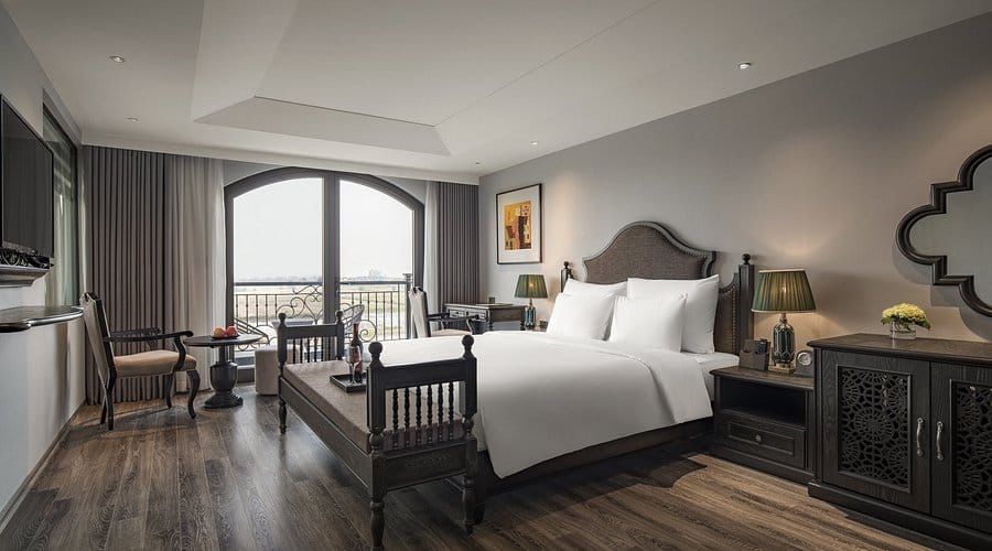 The modern facade and airy interiors of a premier boutique hotel in the heart of Tam Coc.