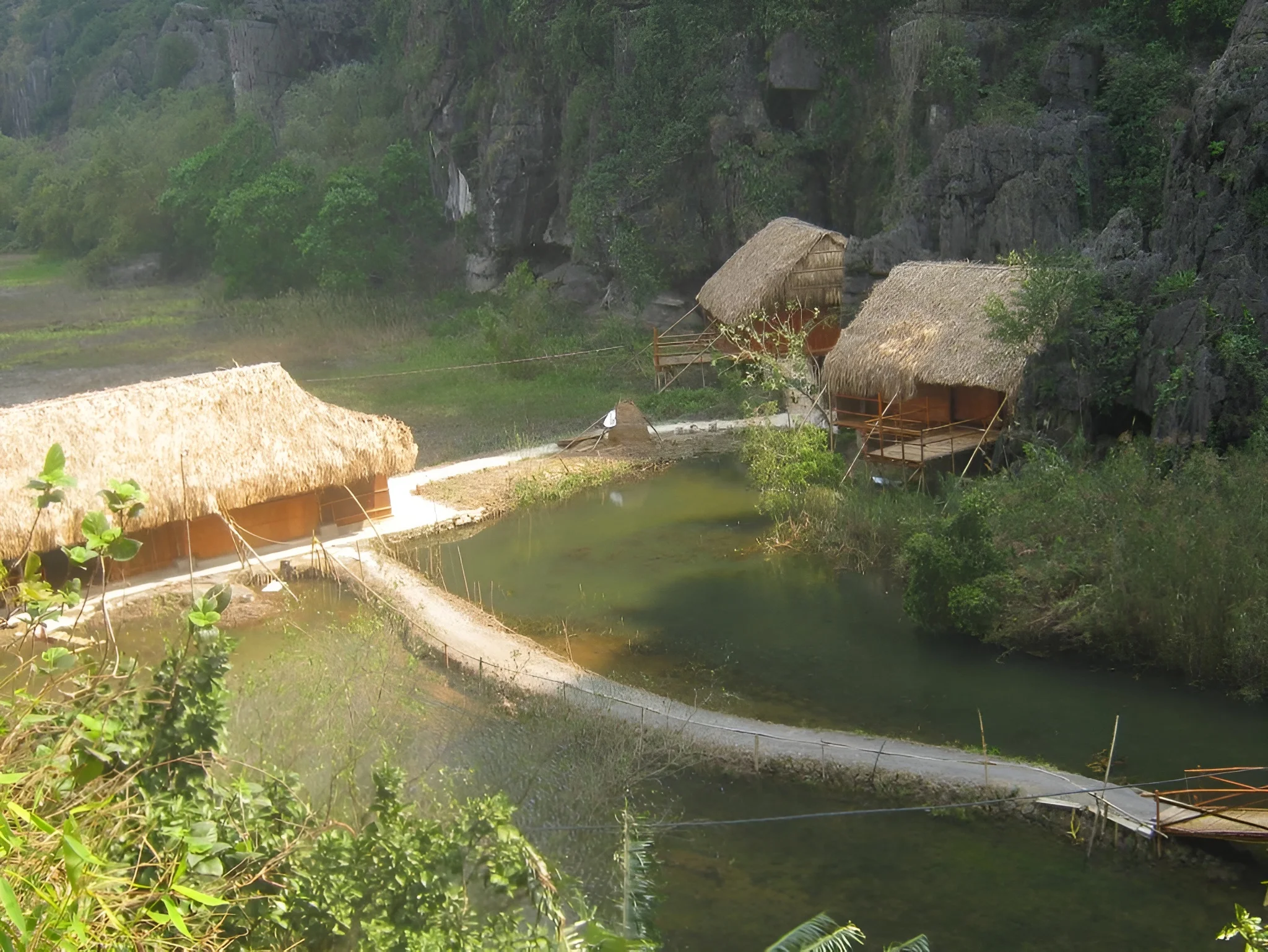 An intimate look at a practitioner meditating quietly on a natural stone platform hidden deep within a bamboo forest