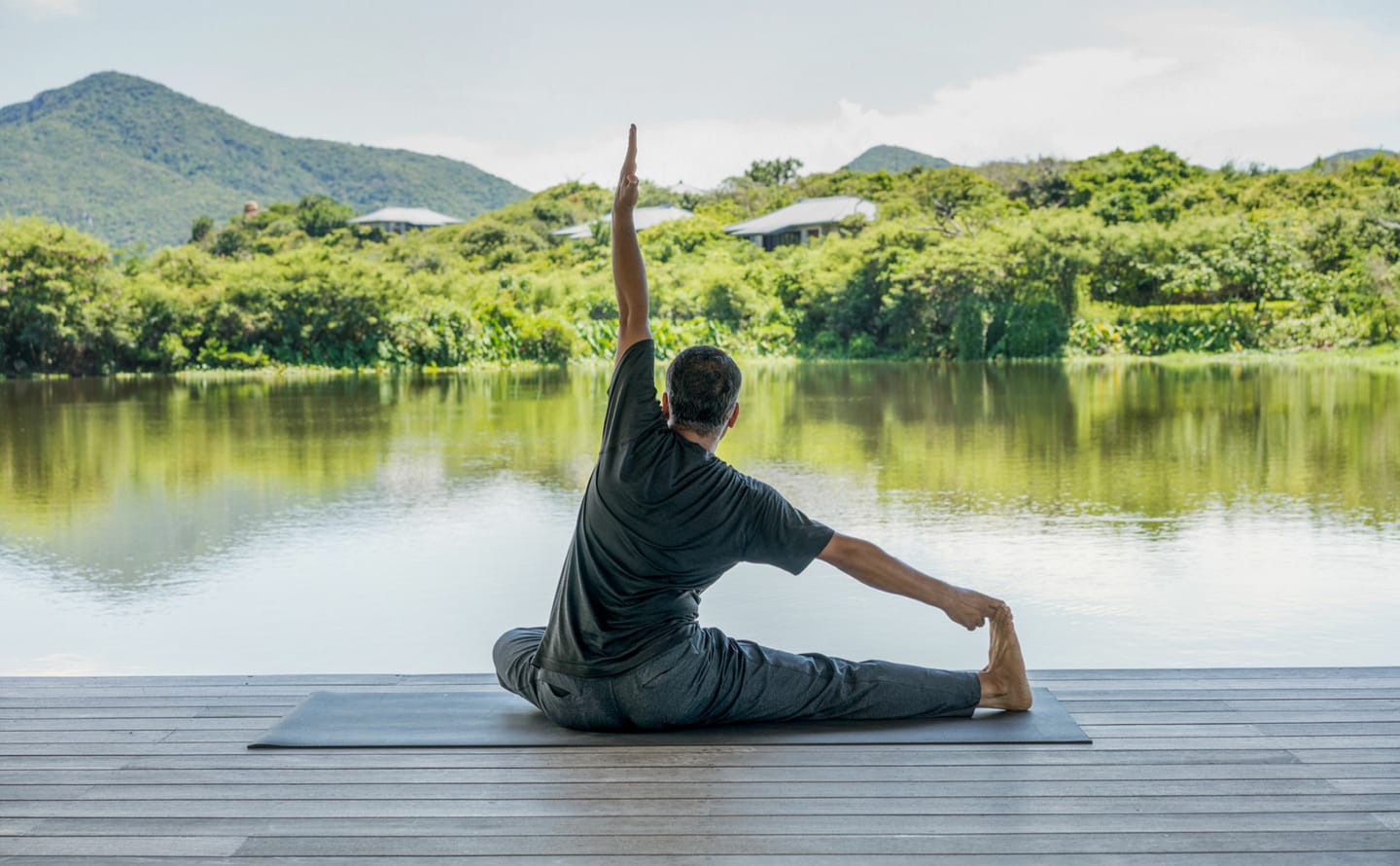 A stunning wide view of Nui Chua’s untouched natural landscape surrounding the luxury retreat.  